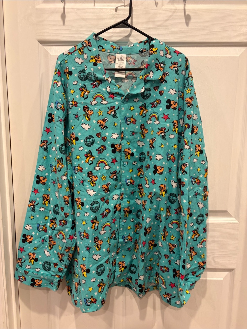 Kids Turquoise Character Print Pajama Top - Disney Style